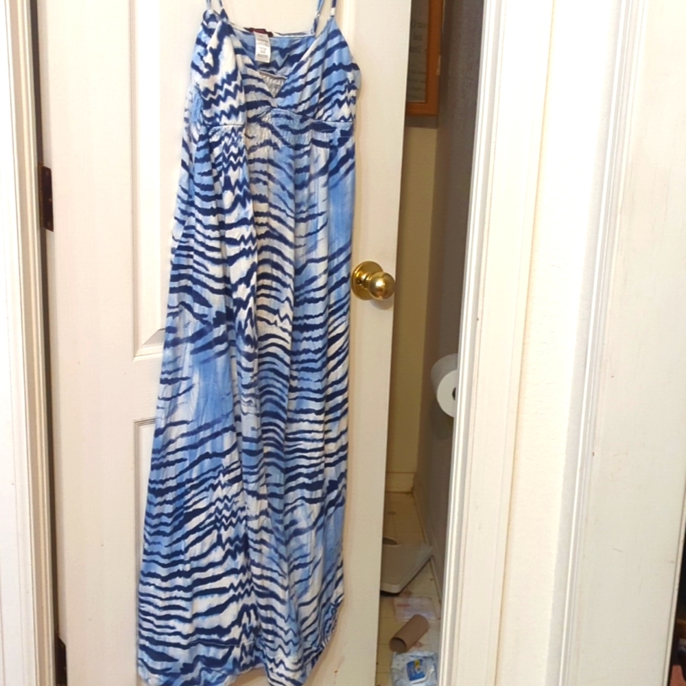 Blue tiger stripe dress